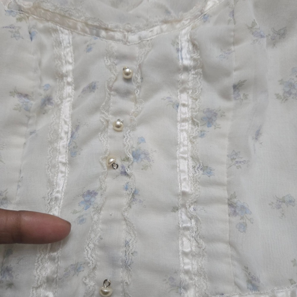 Vtg Gunne Sax Dress‎ Sz 5 Floral Cottagecore Prairie Milkmaid Romantic Victorian - Picture 9 of 16